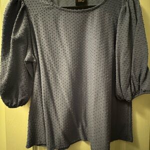 W5 Anthropologie Women's Textured Blue Blouse